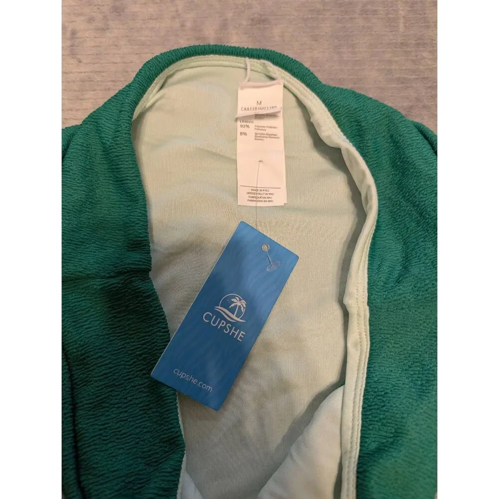 NWT Cupshe Green Cheeky bikini swimsuit bottoms size M